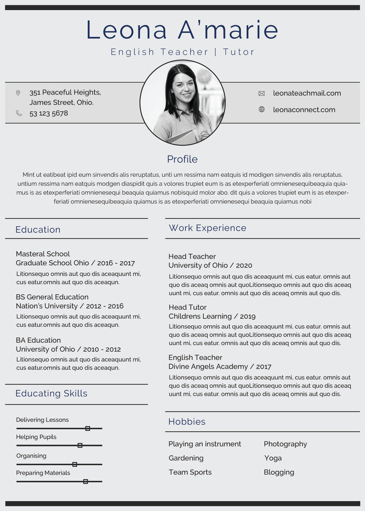 Detail English Cv Template Nomer 2