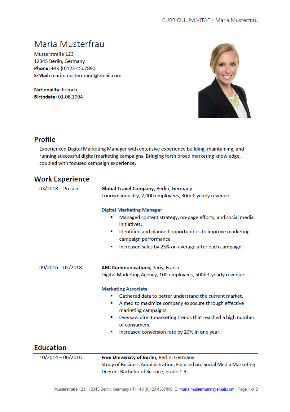 Detail English Cv Template Nomer 22