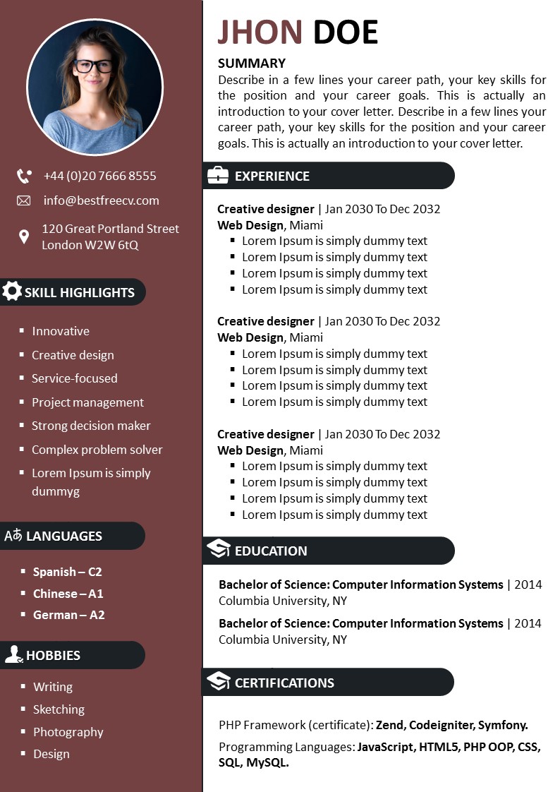 Detail English Cv Template Word Nomer 29