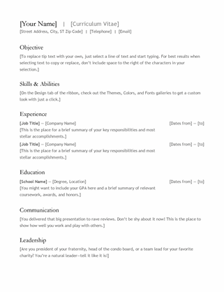 Detail English Cv Template Word Nomer 34