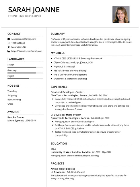 Detail English Cv Template Word Nomer 9