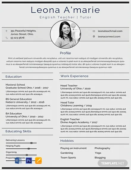 Detail English Cv Template Word Nomer 10