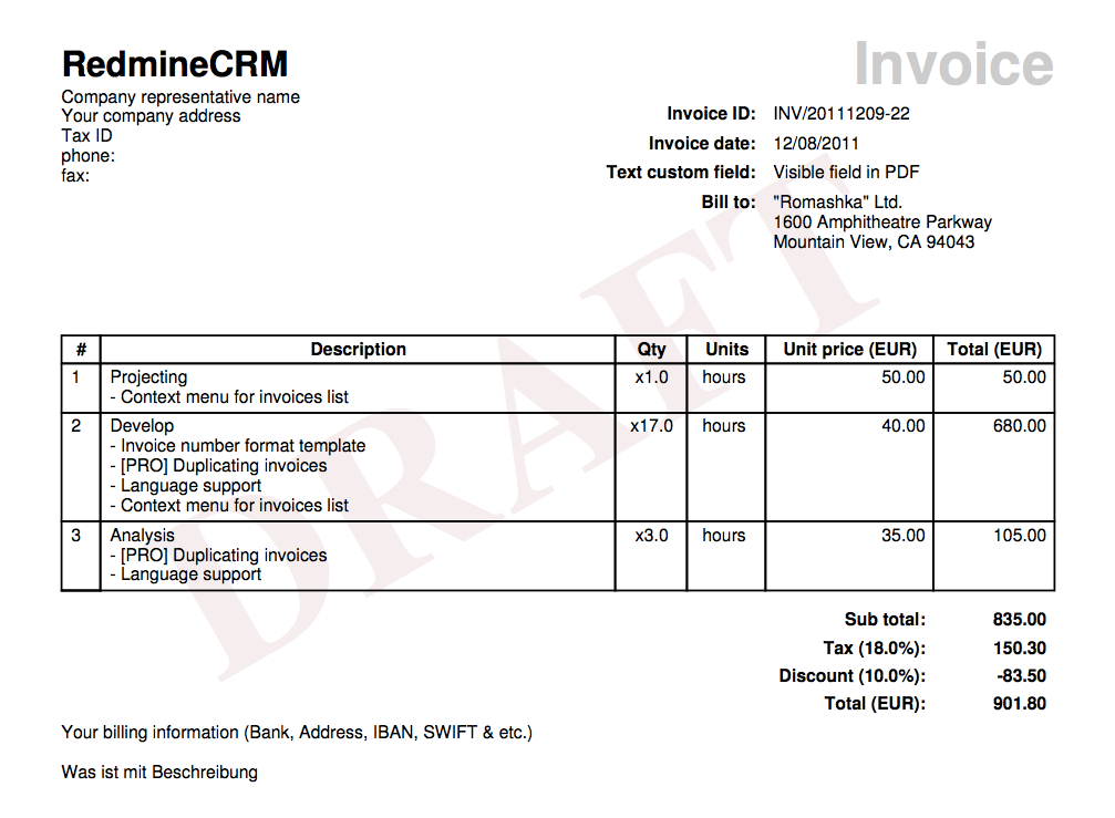 Detail English Invoice Template Nomer 39