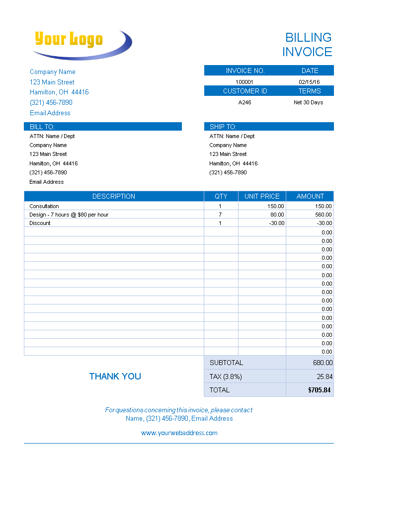 Detail English Invoice Template Nomer 54