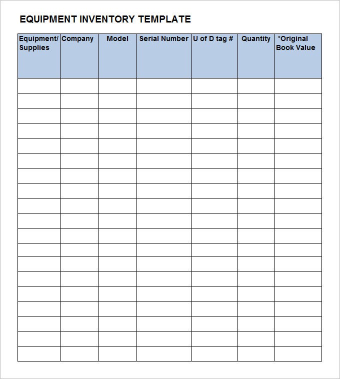 Detail Equipment List Excel Template Nomer 5