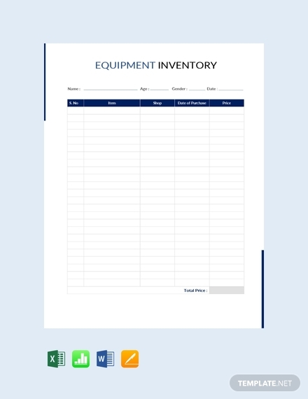 Detail Equipment List Excel Template Nomer 37