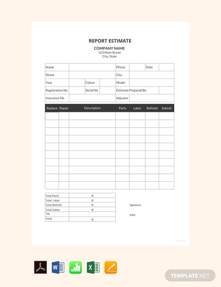 Detail Estimate Form Template Nomer 18