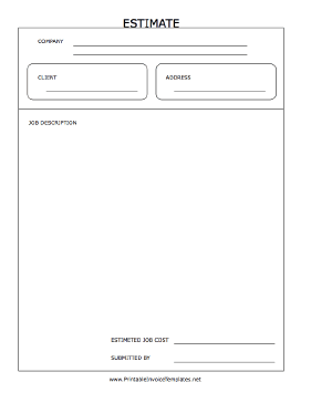 Detail Estimate Form Template Nomer 37