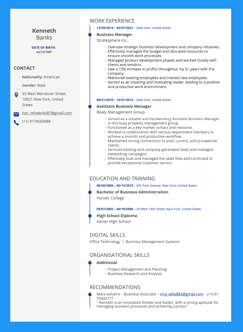 Detail Euro Pass Cv Template Download Nomer 16