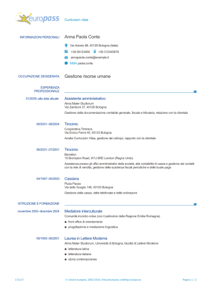 Detail Europass Cv Template Nomer 9