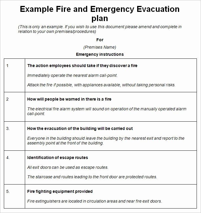 Detail Evacuation Procedure Template Nomer 2