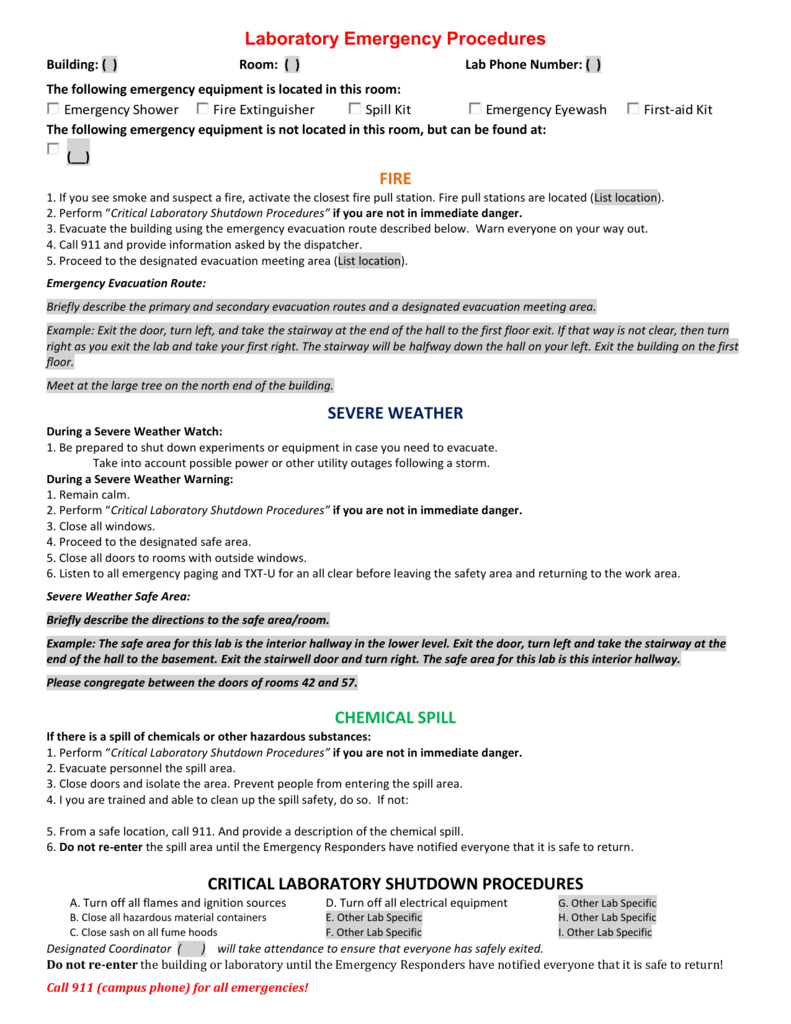 Detail Evacuation Procedure Template Nomer 12