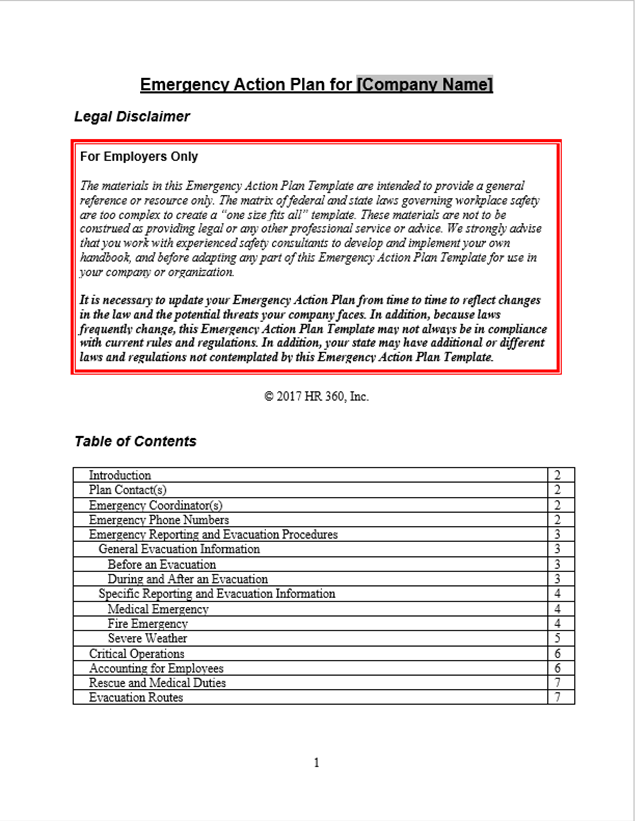 Detail Evacuation Procedure Template Nomer 19