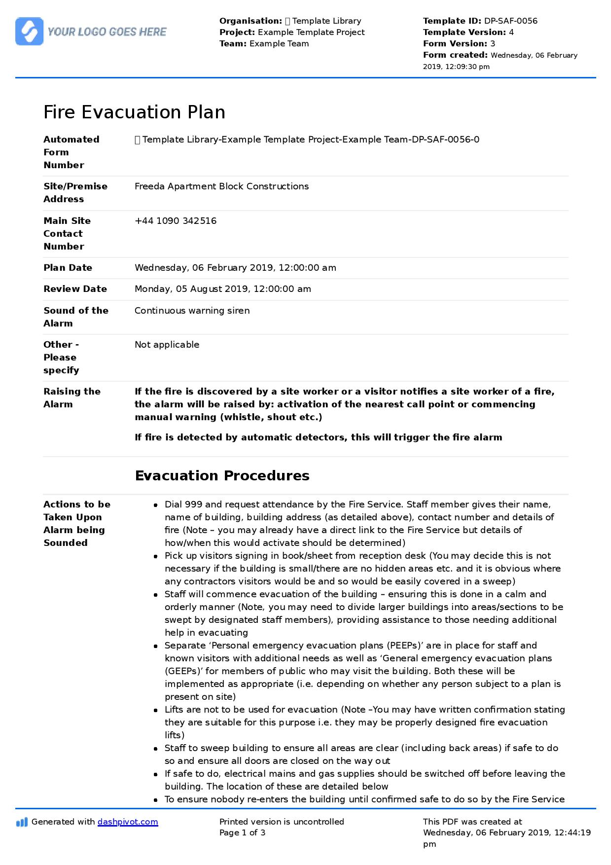 Detail Evacuation Procedure Template Nomer 5