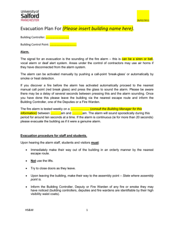 Detail Evacuation Procedure Template Nomer 46