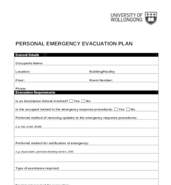 Detail Evacuation Procedure Template Nomer 10