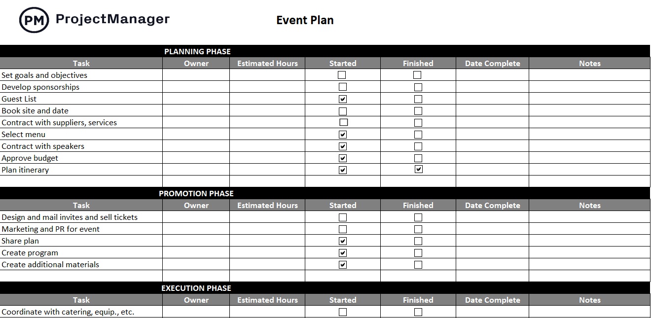 Detail Event Planning Excel Template Nomer 2