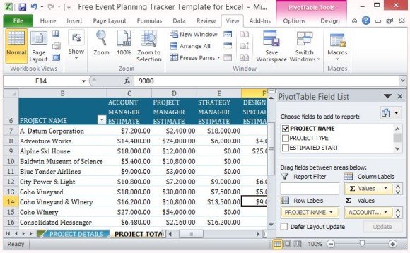 Detail Event Planning Excel Template Nomer 13