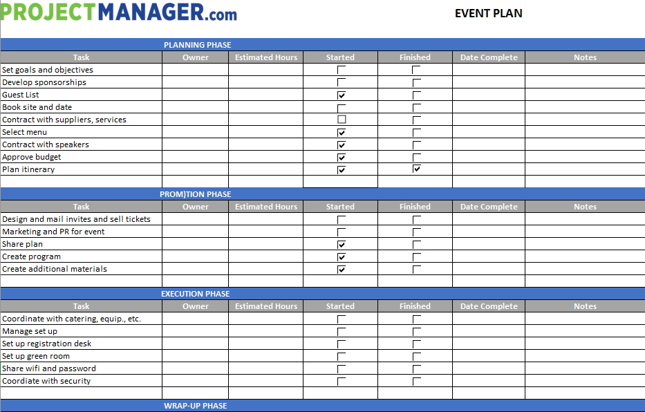 Detail Event Planning Excel Template Nomer 16