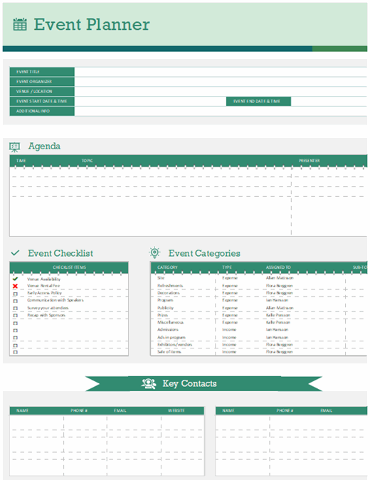 Detail Event Planning Excel Template Nomer 20