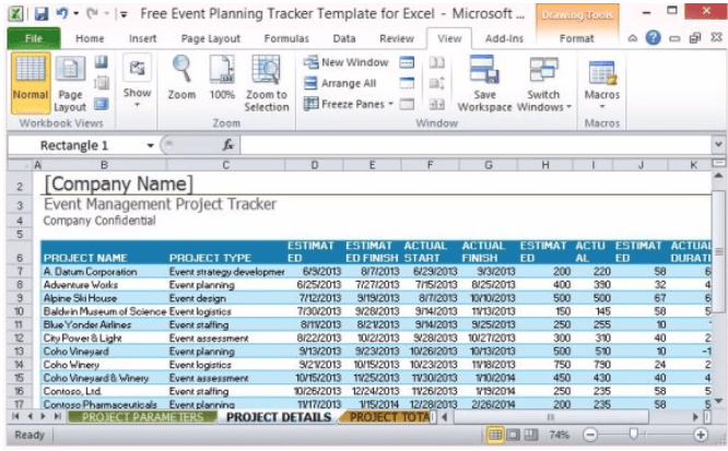 Detail Event Planning Excel Template Nomer 33