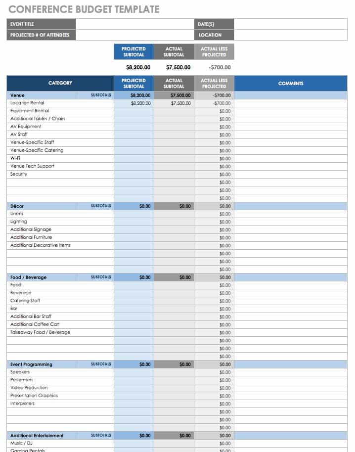 Detail Event Planning Excel Template Nomer 50