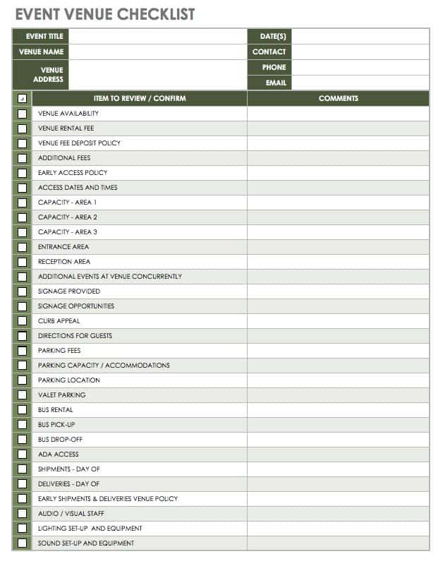 Event Planning Task List Template - KibrisPDR