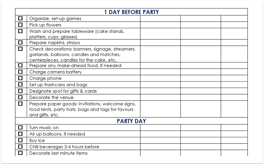 Detail Event Planning Task List Template Nomer 21