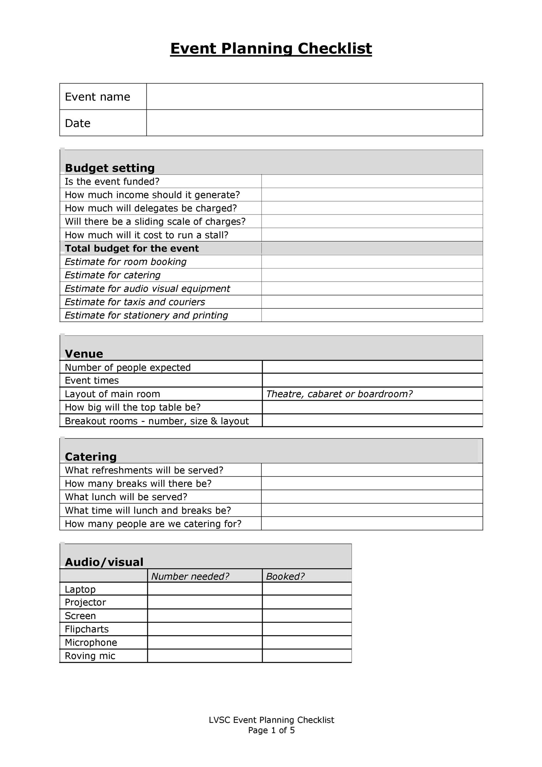 Detail Event Planning Task List Template Nomer 10