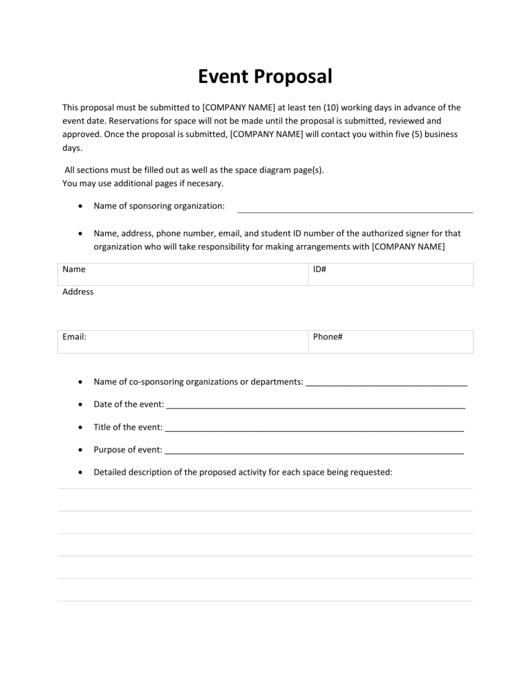 Detail Event Proposal Template Nomer 11