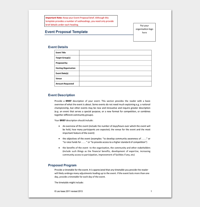 Detail Event Proposal Template Nomer 7