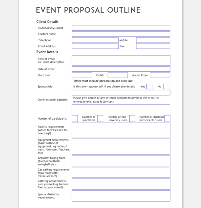 Detail Event Proposal Template Nomer 9