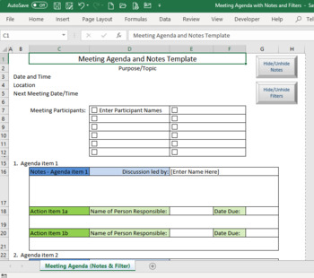 Detail Excel Agenda Template Nomer 26