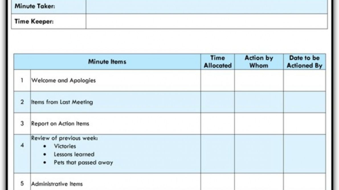 Detail Excel Agenda Template Nomer 46