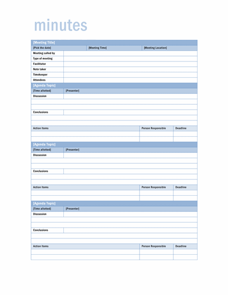 Detail Excel Agenda Template Nomer 50