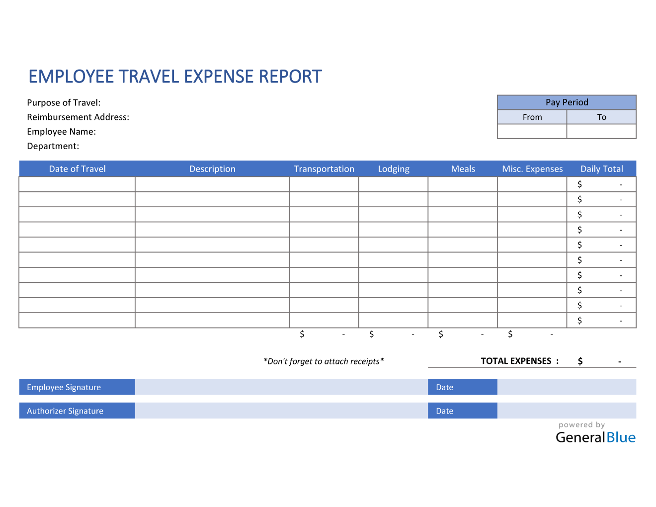 Download Excel Business Travel Expense Template Nomer 4