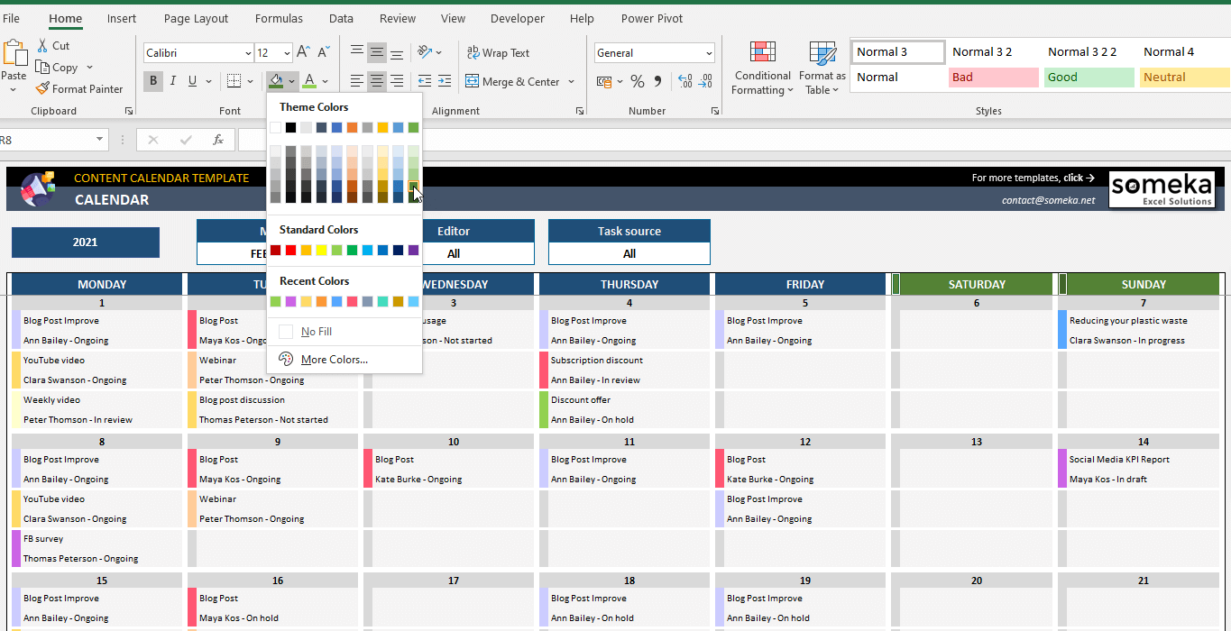 Detail Excel Calendar Template Nomer 6