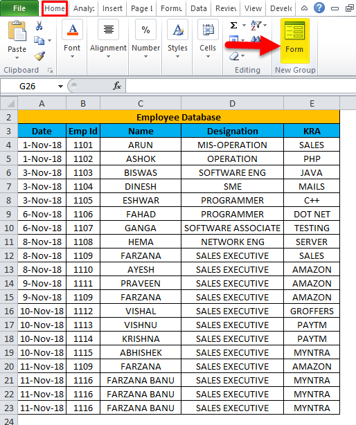 Detail Excel Data Entry Form Template Download Nomer 5