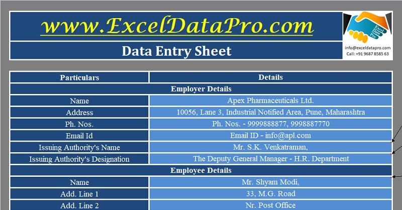 Detail Excel Data Entry Form Template Download Nomer 40