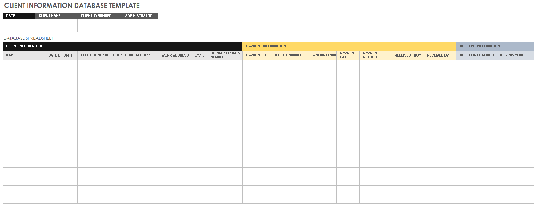 Detail Excel Database Template Nomer 5