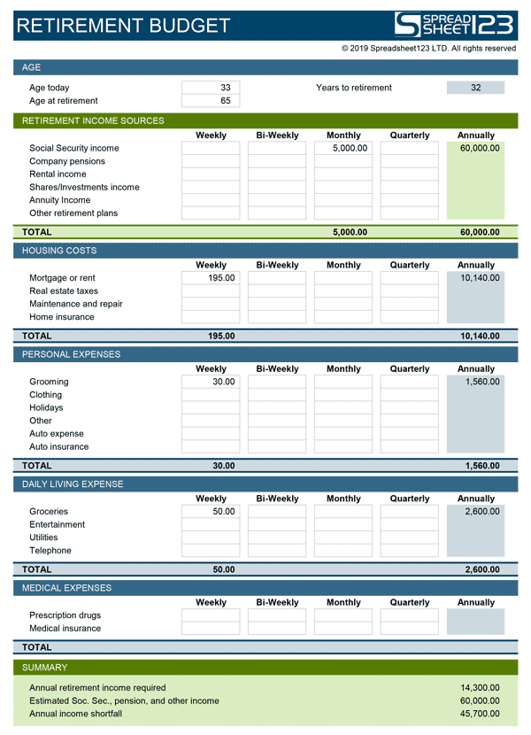 Detail Excel Financial Planner Template Nomer 23