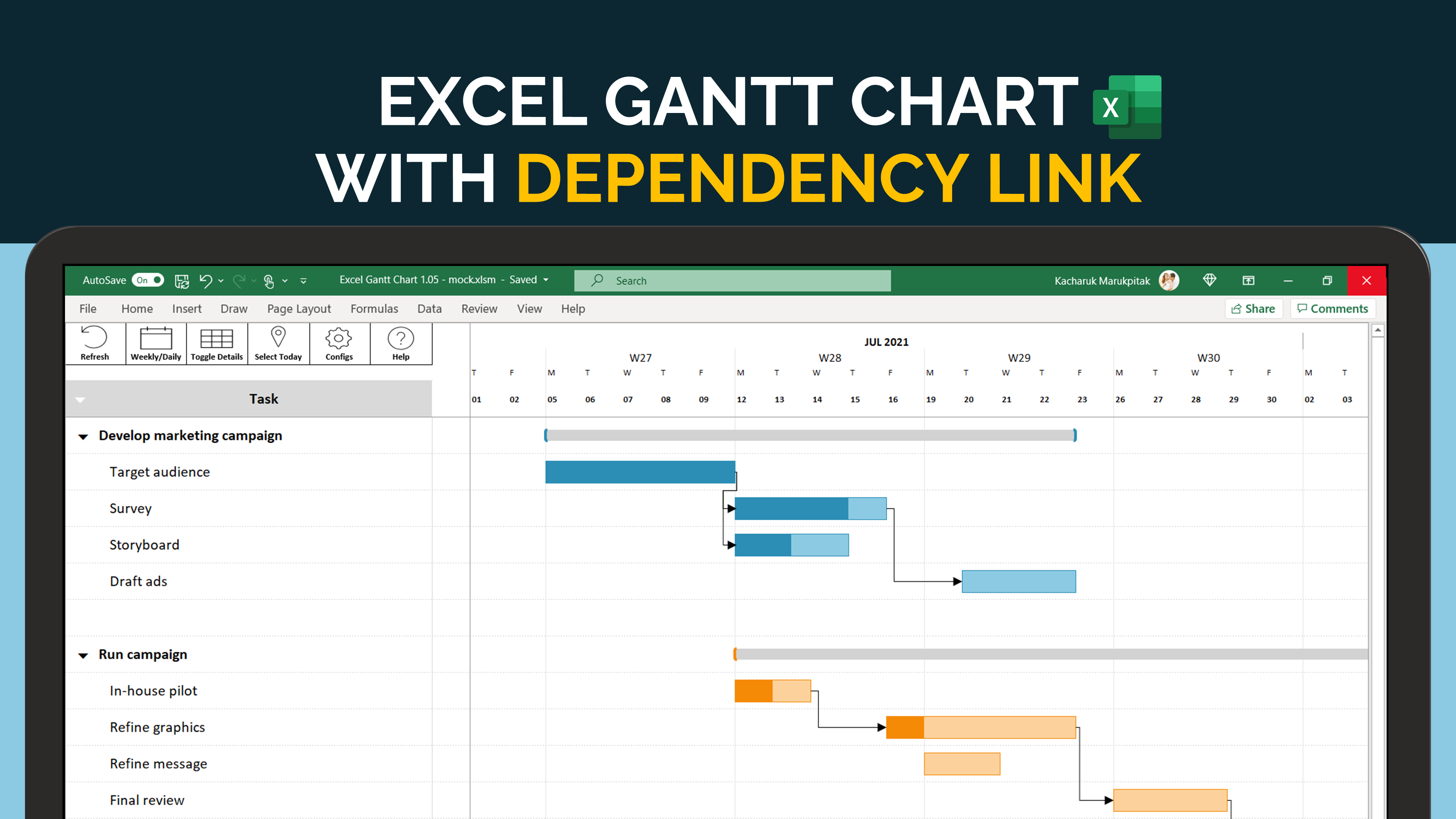 Detail Excel Gantt Chart Template With Dependencies Nomer 11