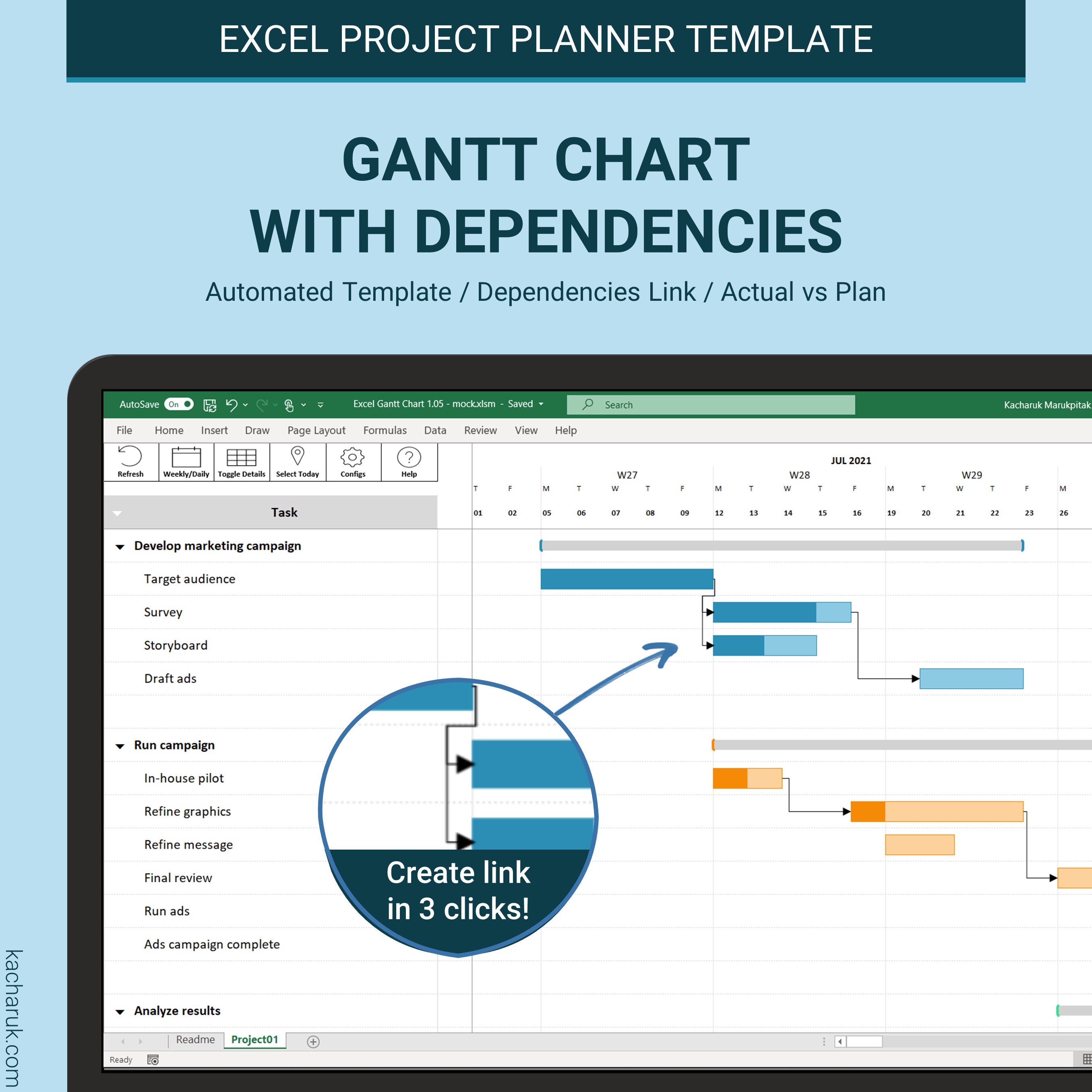 Detail Excel Gantt Chart Template With Dependencies Nomer 16