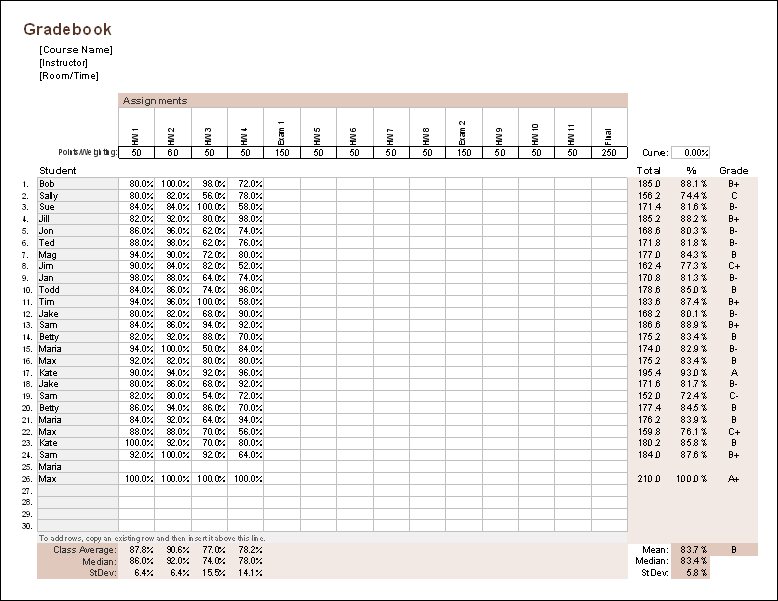 Excel Grading Template - KibrisPDR