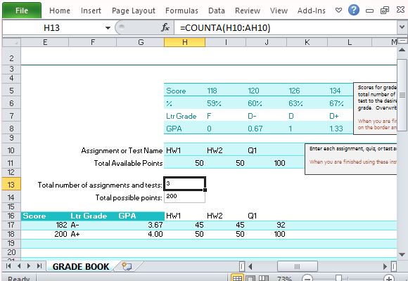 Detail Excel Grading Template Nomer 18