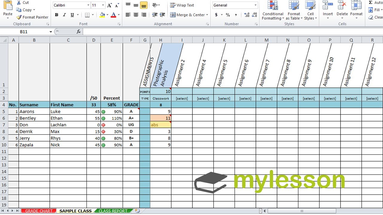 Detail Excel Grading Template Nomer 3