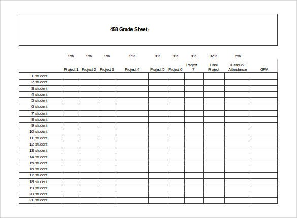 Detail Excel Grading Template Nomer 26