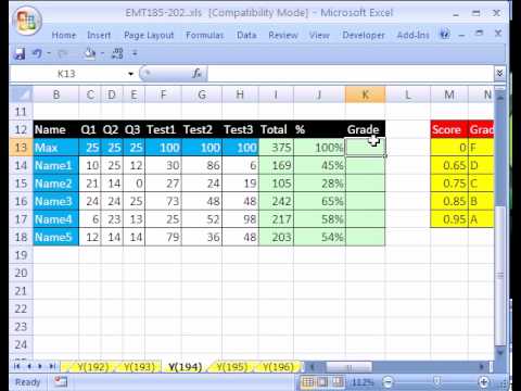 Detail Excel Grading Template Nomer 28