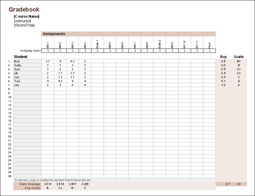 Detail Excel Grading Template Nomer 5