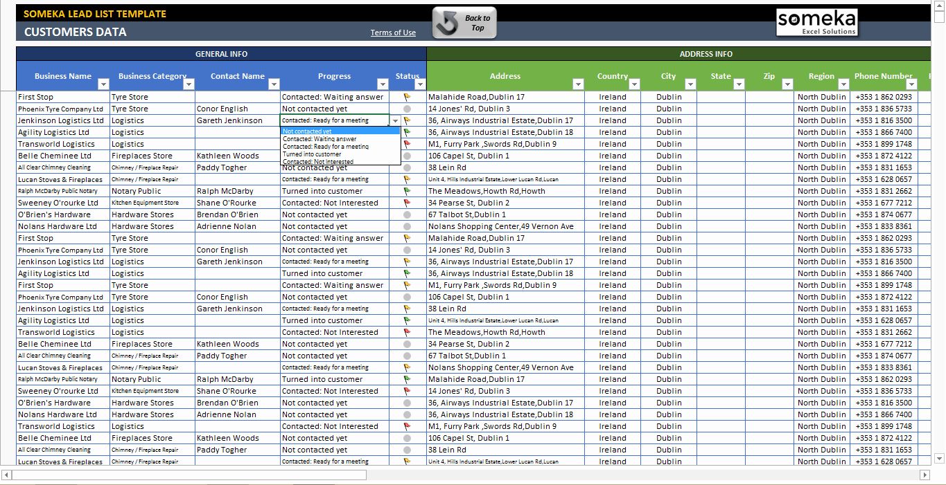 Detail Excel Lead Tracking Template Nomer 18